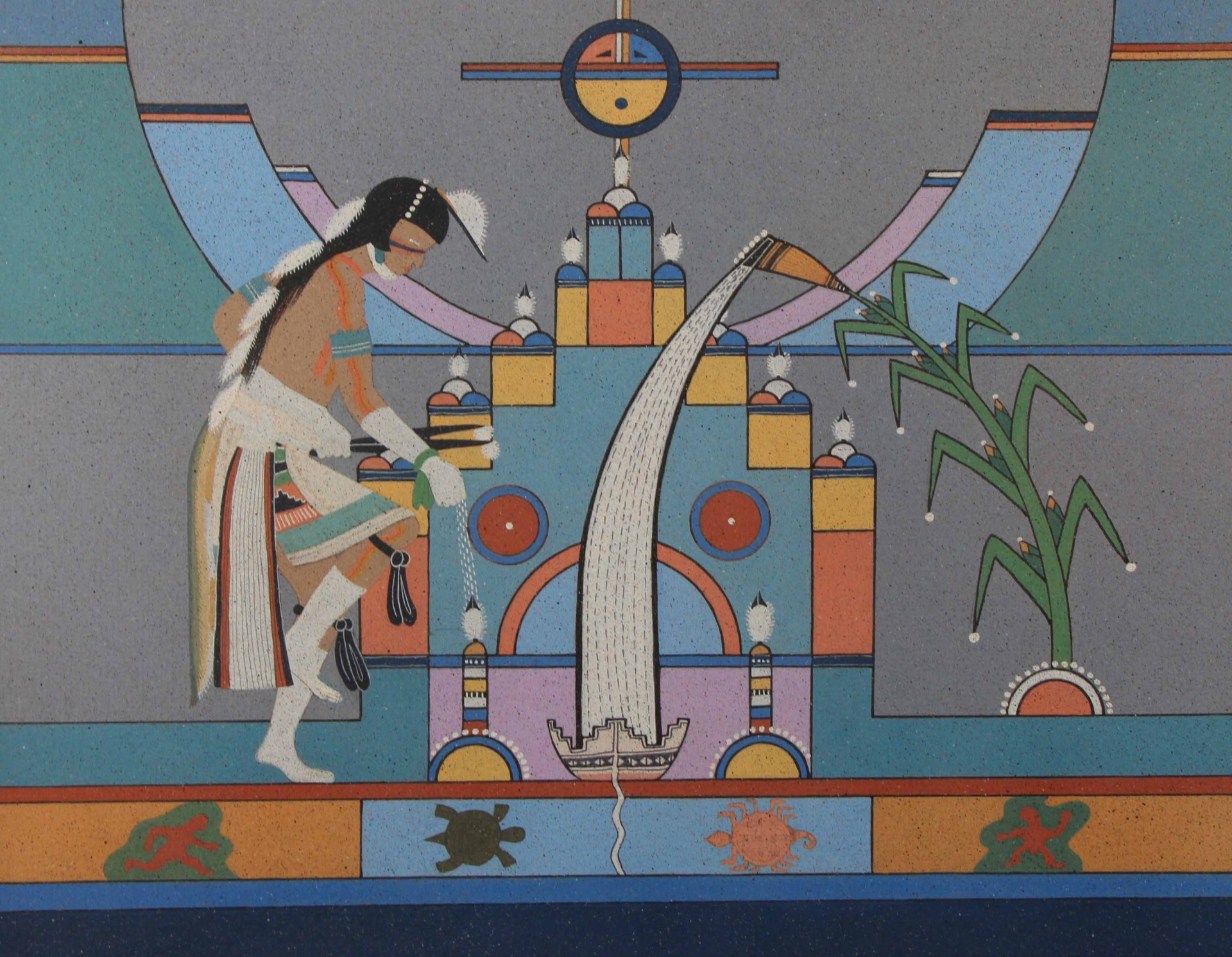 Artwork by Joe Herrera, Germination Ceremony, Made of Mixed media on board