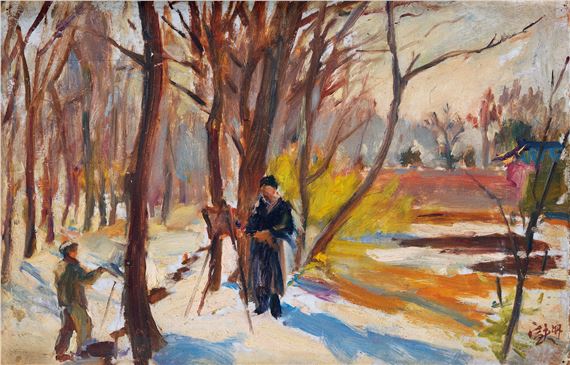 TWO ARTISTS PORTRAYING EACH OTHER by Qin Xuanfu, 1947