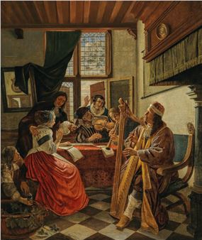 A musical company in an interior - Cornelis de Man