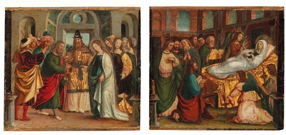 The Marriage of the Virgin; and
The Death of the Virgin - Gandolfino da Roreto