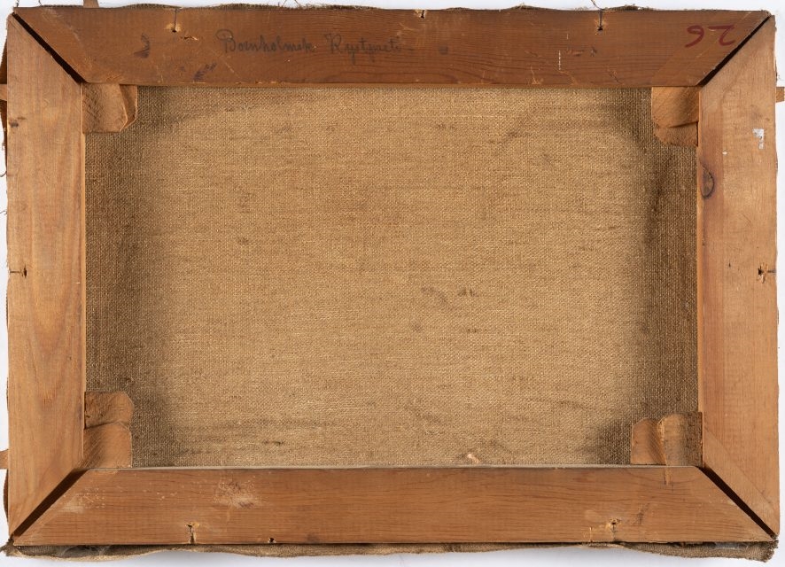 Artwork by Peder Mork Monsted, Coastal view near Bornholm, Made of oil on canvas