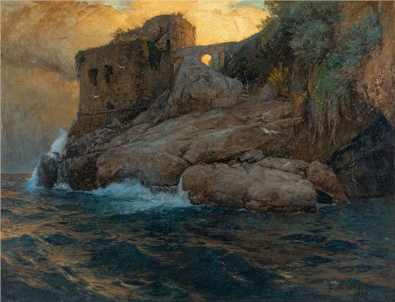 Castell near Amalfi by Gustav Schönleber, 1896