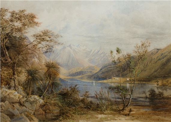 'Mt Alta, Wanaka Lake, Otaga,' by Nicolas Chevalier, c1866