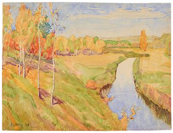 Herbstliche Landschaftsansicht - Pavel Fridrihovich Shvarc