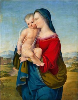 The Virgin and Child in a Panoramic Landscape - Philipp Karl Peter‏ Stöhr