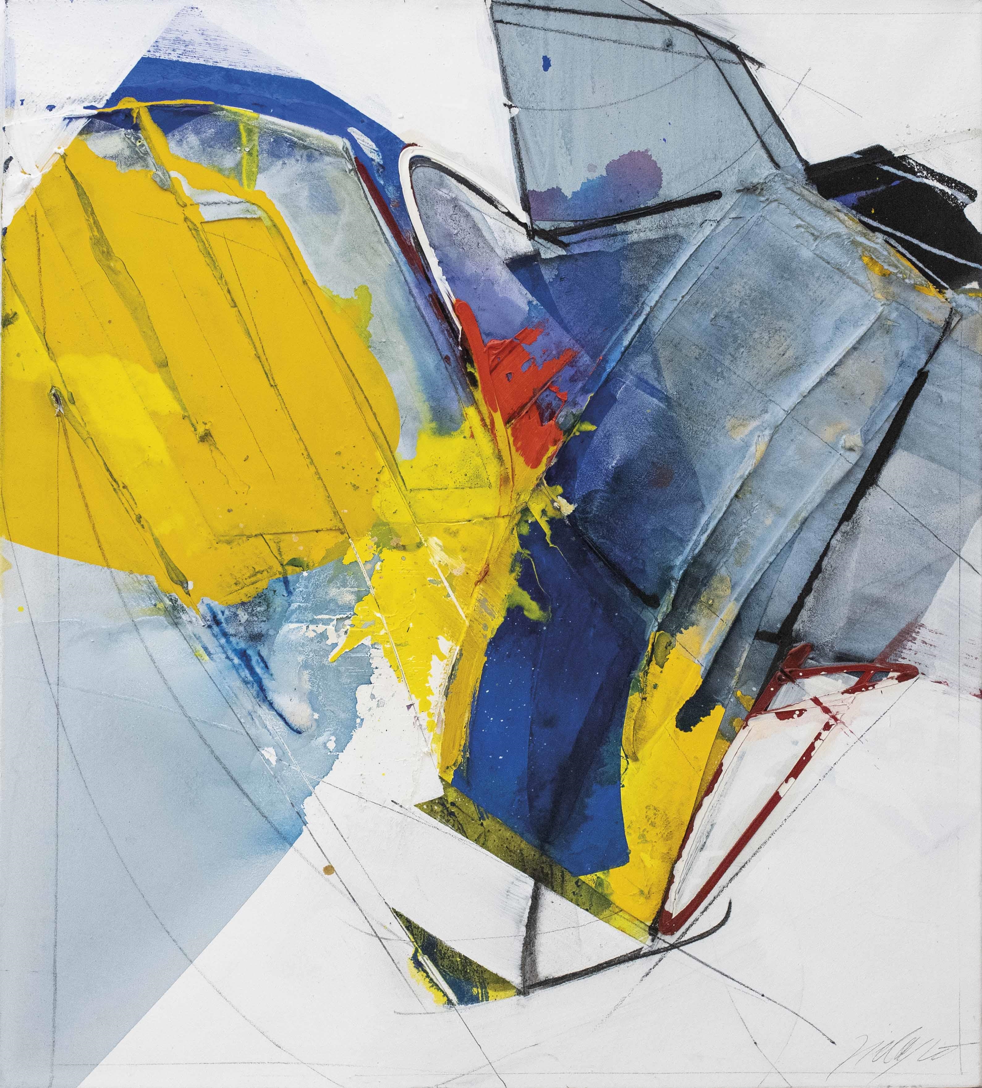 Artwork by Robert Zielasco, Ohne Titel, Made of mixed media with collage on canvas