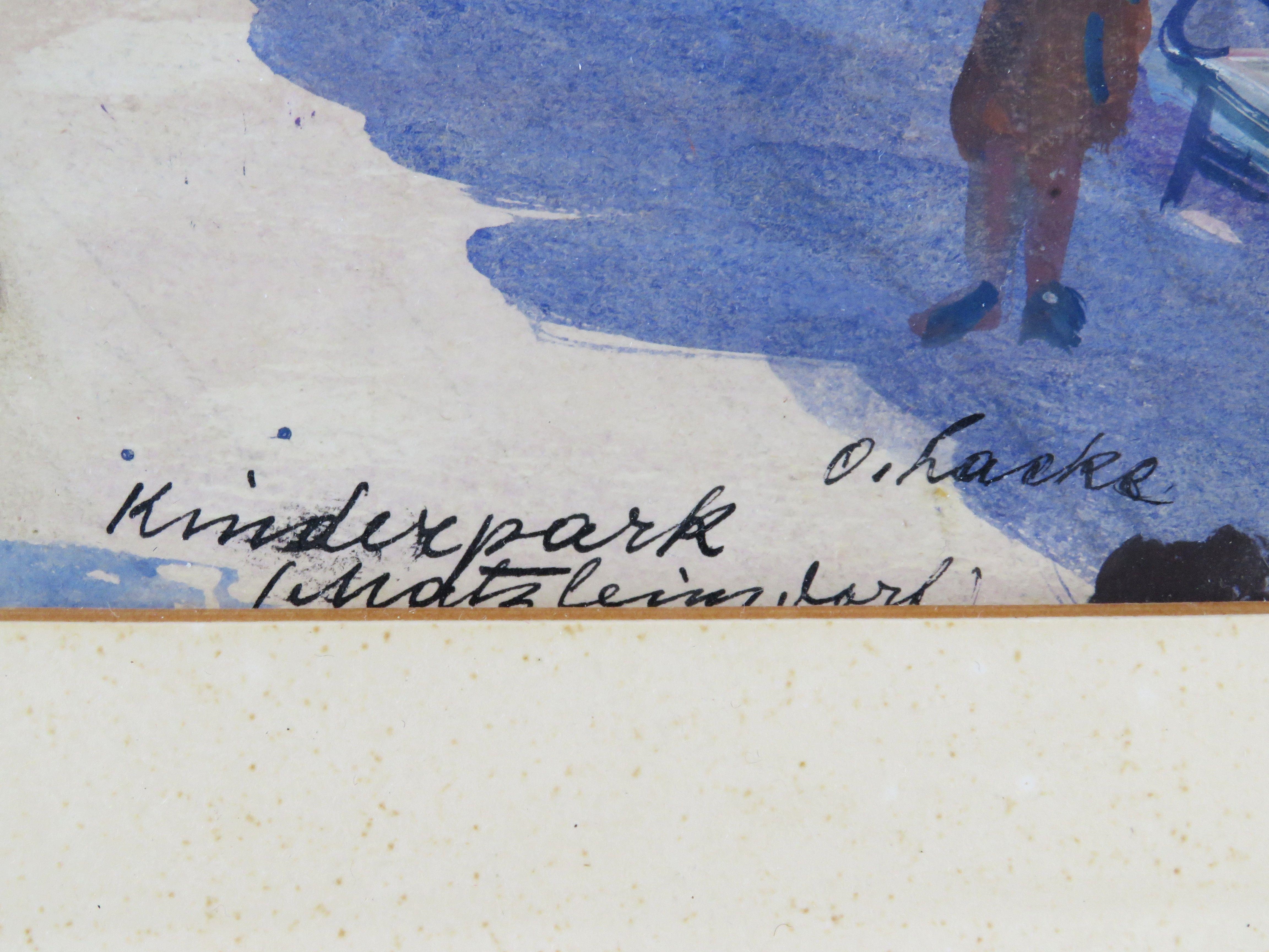 Artwork by Oskar Laske, Kinderpark in Matzleinsdorf, Made of gouache on paper