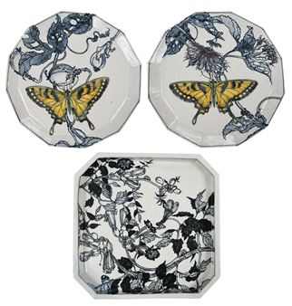 three ceramic dishes - Susumu Ikuta
