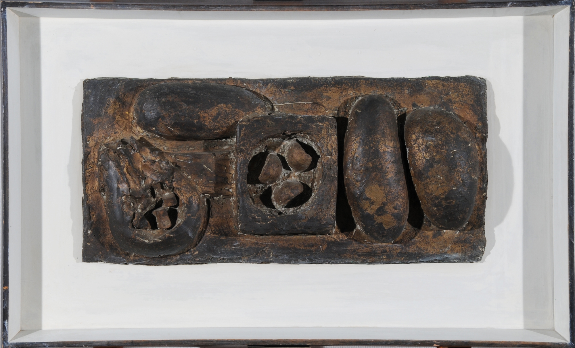 Artwork by Raphaël Benazzi, Relief, Made of Bronze, mounted in painted wooden case