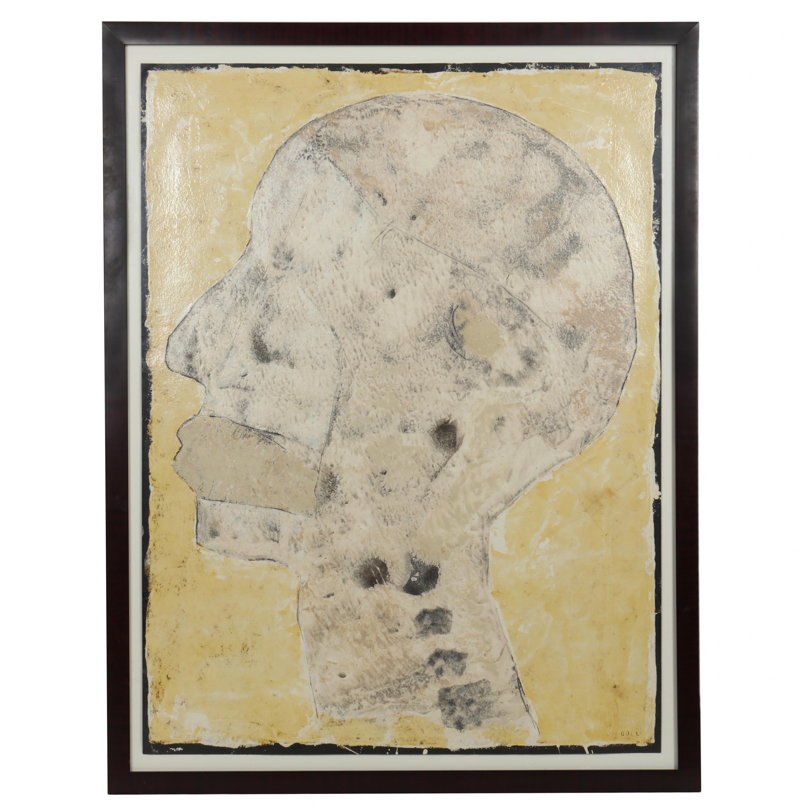 Artwork by Jeff Goll, Tar Paperhead 3, Made of Mixed media on paper