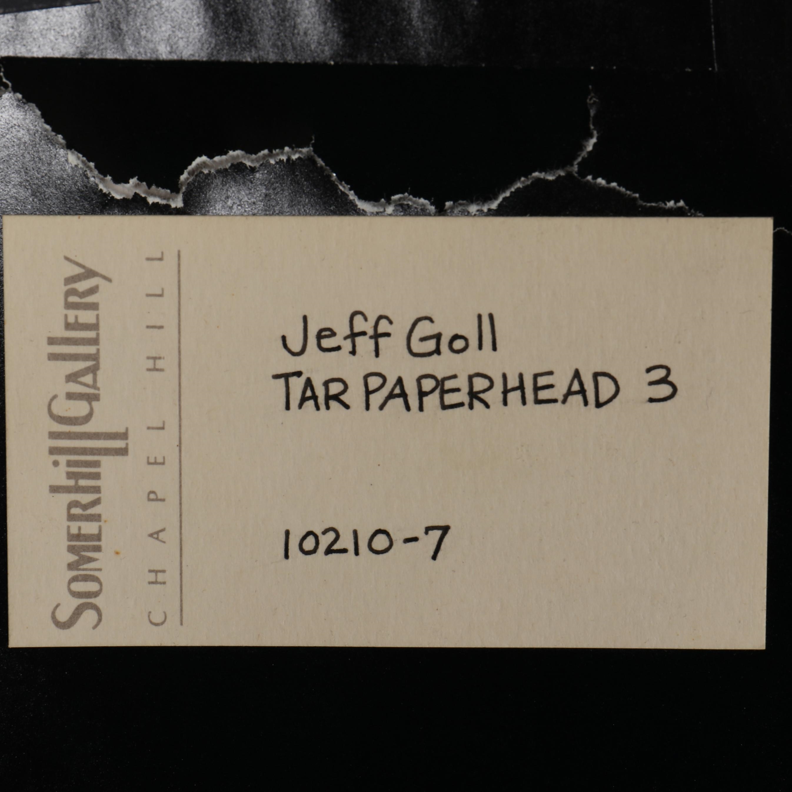 Artwork by Jeff Goll, Tar Paperhead 3, Made of Mixed media on paper