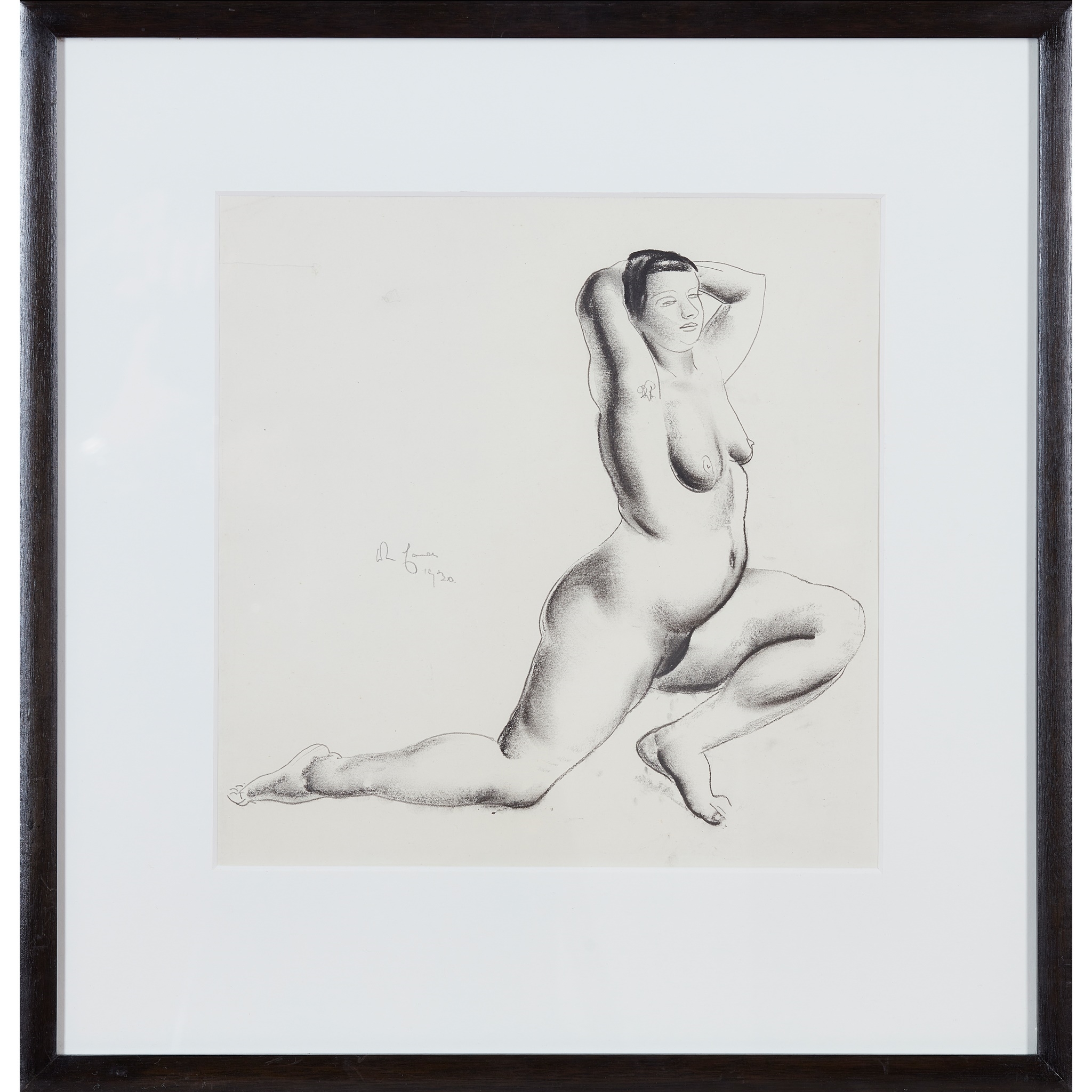 Artwork by William McCance, NUDE STUDY, Made of charcoal