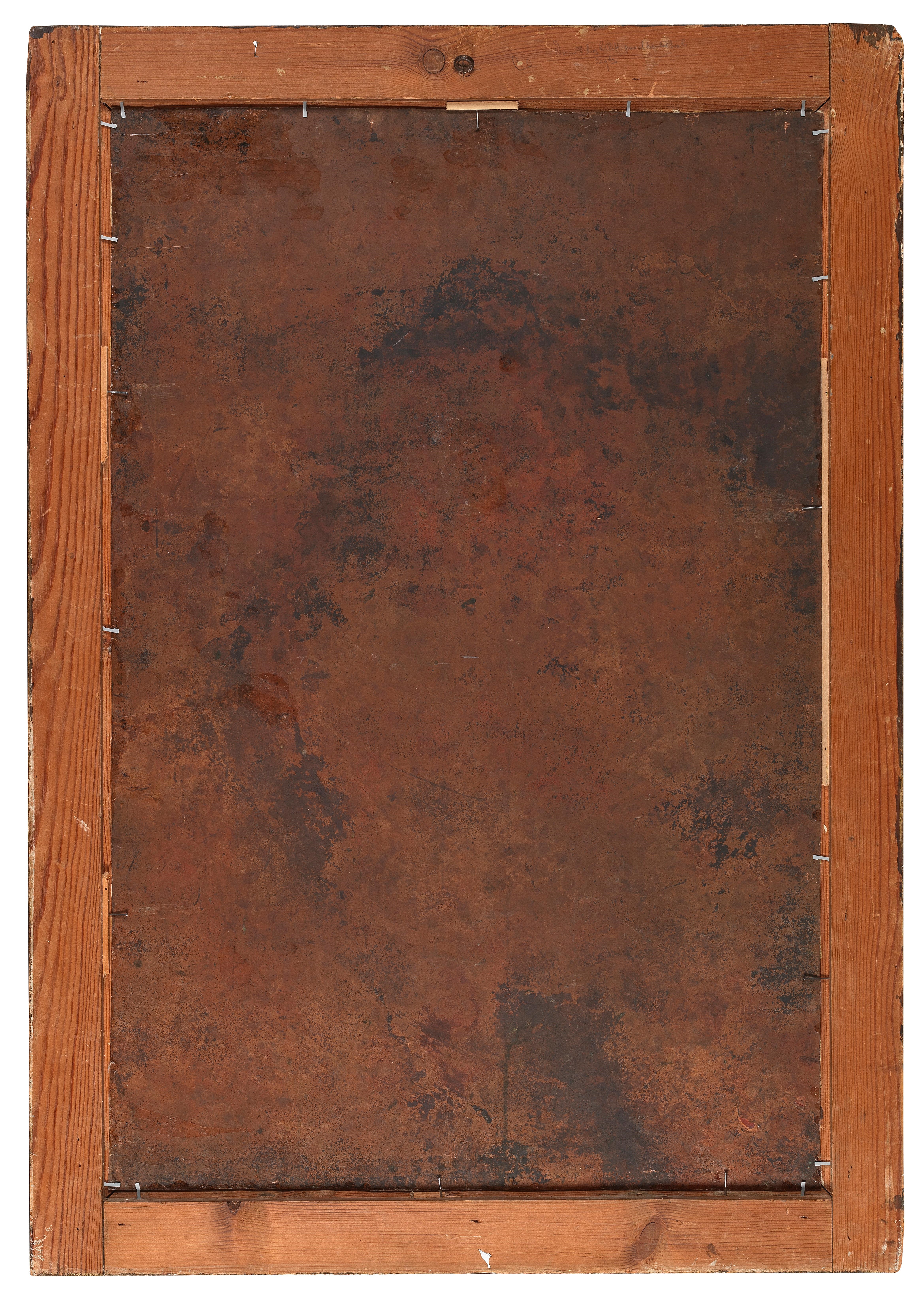 Artwork by Mattia de Mare, The Madonna with Angels and three nails of the cross; andThe Christ Child crowning Saint Joseph with Angels behind, Made of oil on copper