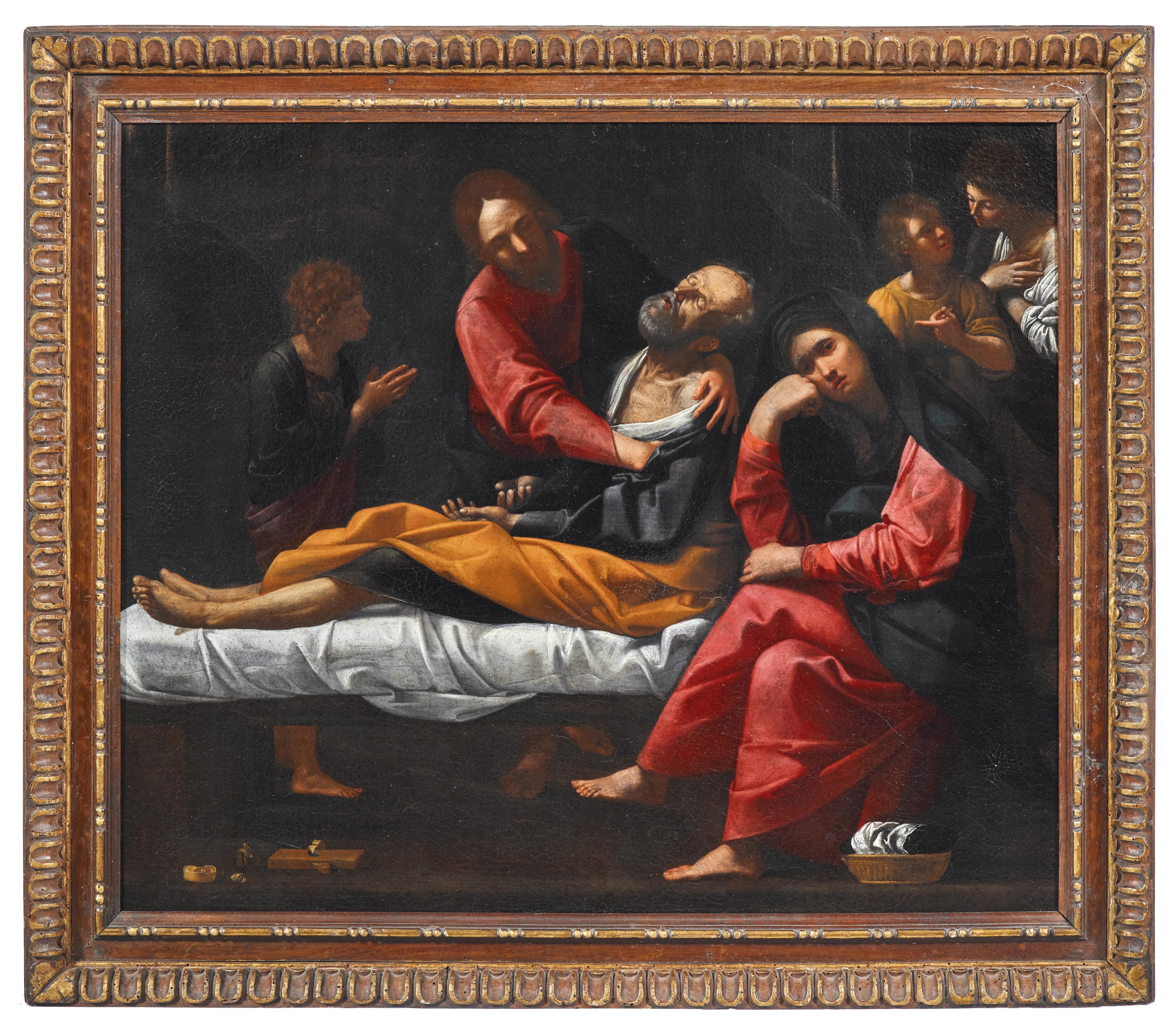 Artwork by Giovan Giacomo Sementi, The Dormition of Saint Joseph, Made of oil on canvas