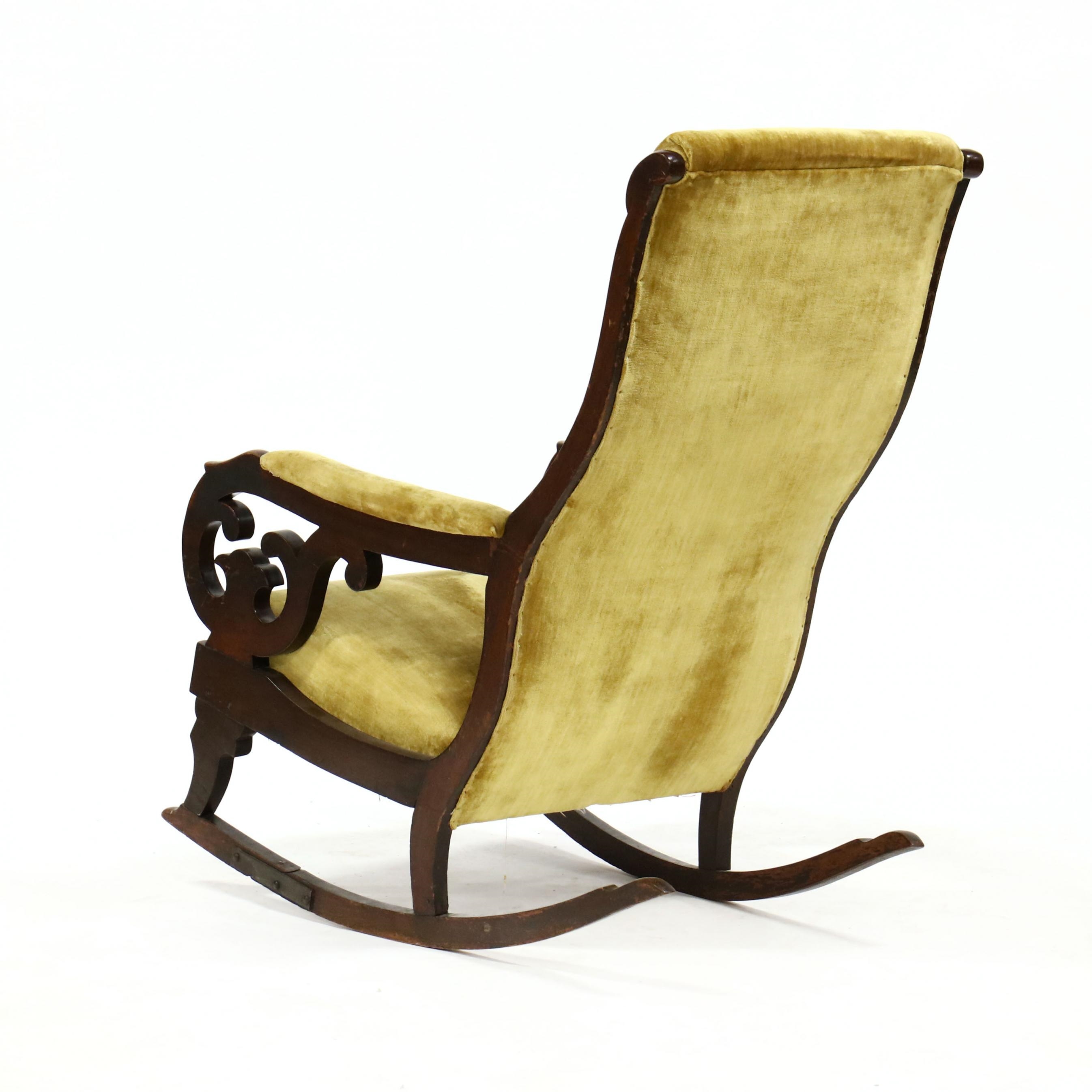Artwork by Thomas Day, Mahogany Rocking Chair, Made of yellow pine