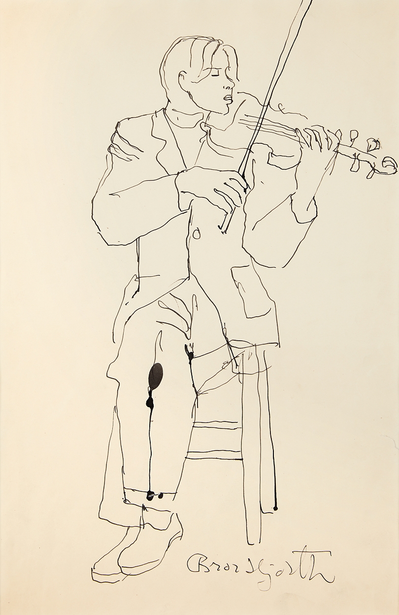 Socialist Prestige hente Bror Hjorth | Ole with violin (1948) | MutualArt
