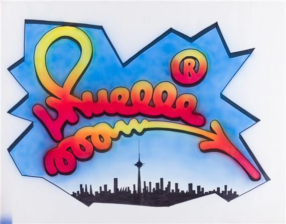 Tag / firma sobre skyline de Madrid by Juan Carlos Argüello, 1993