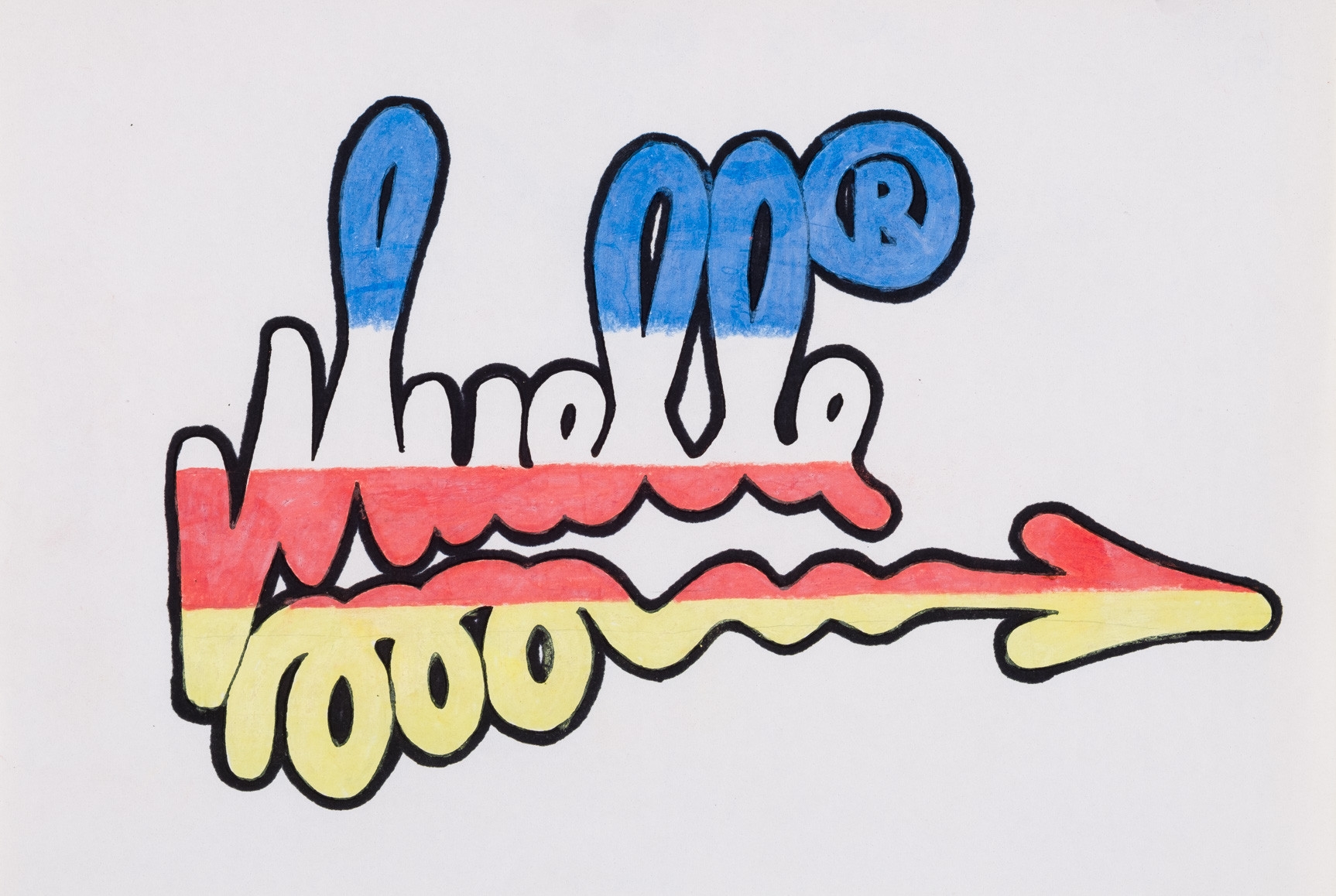 Artwork by Juan Carlos Argüello, Tag / firma, Made of Markers and crayons on paper