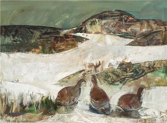 Paisaje con perdices by Manuel Narvaez Patiño