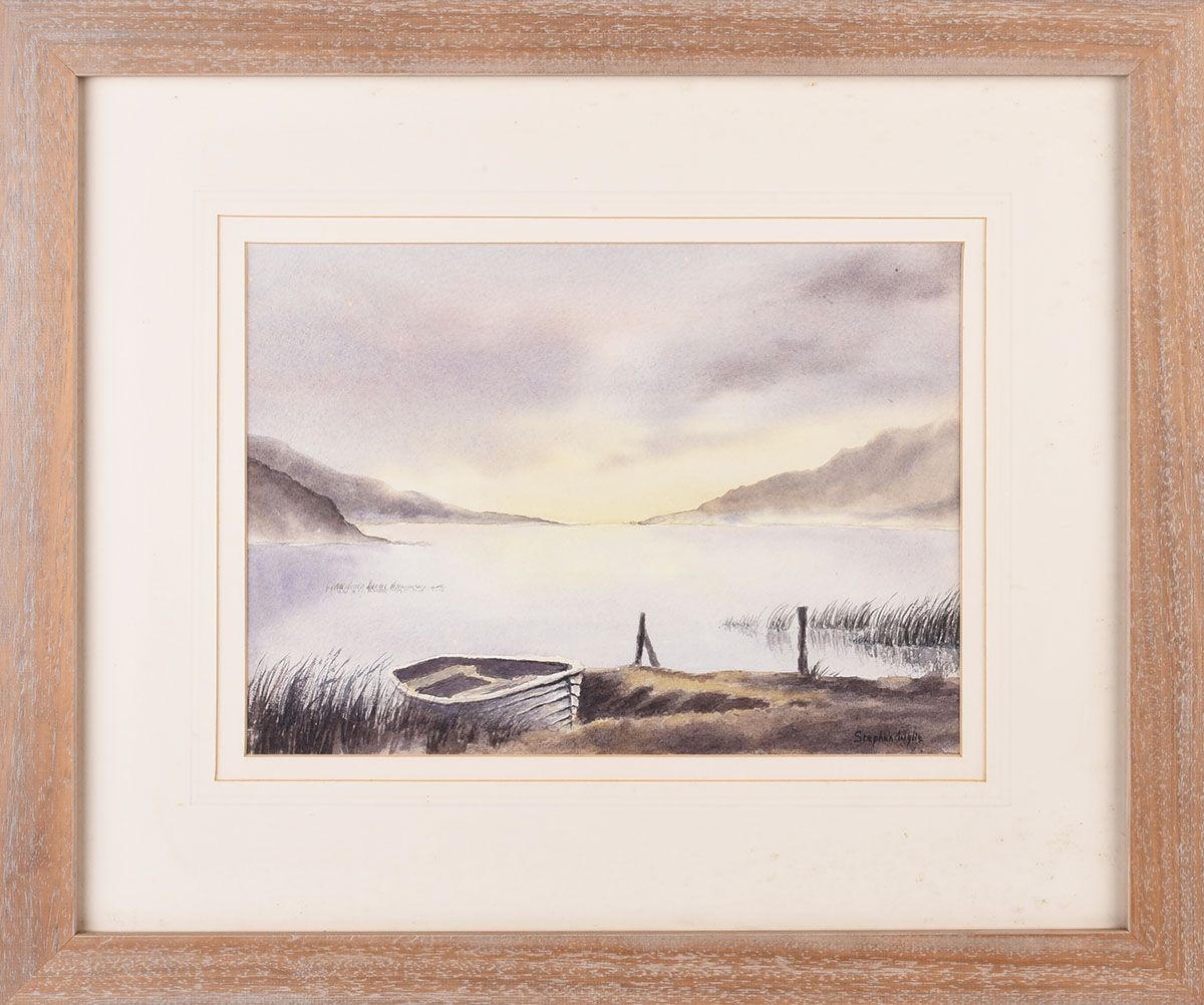 Artwork by Stephen Wylie, EVENING IN COUNTY LEITRIM, Made of WATERCOLOUR DRAWING