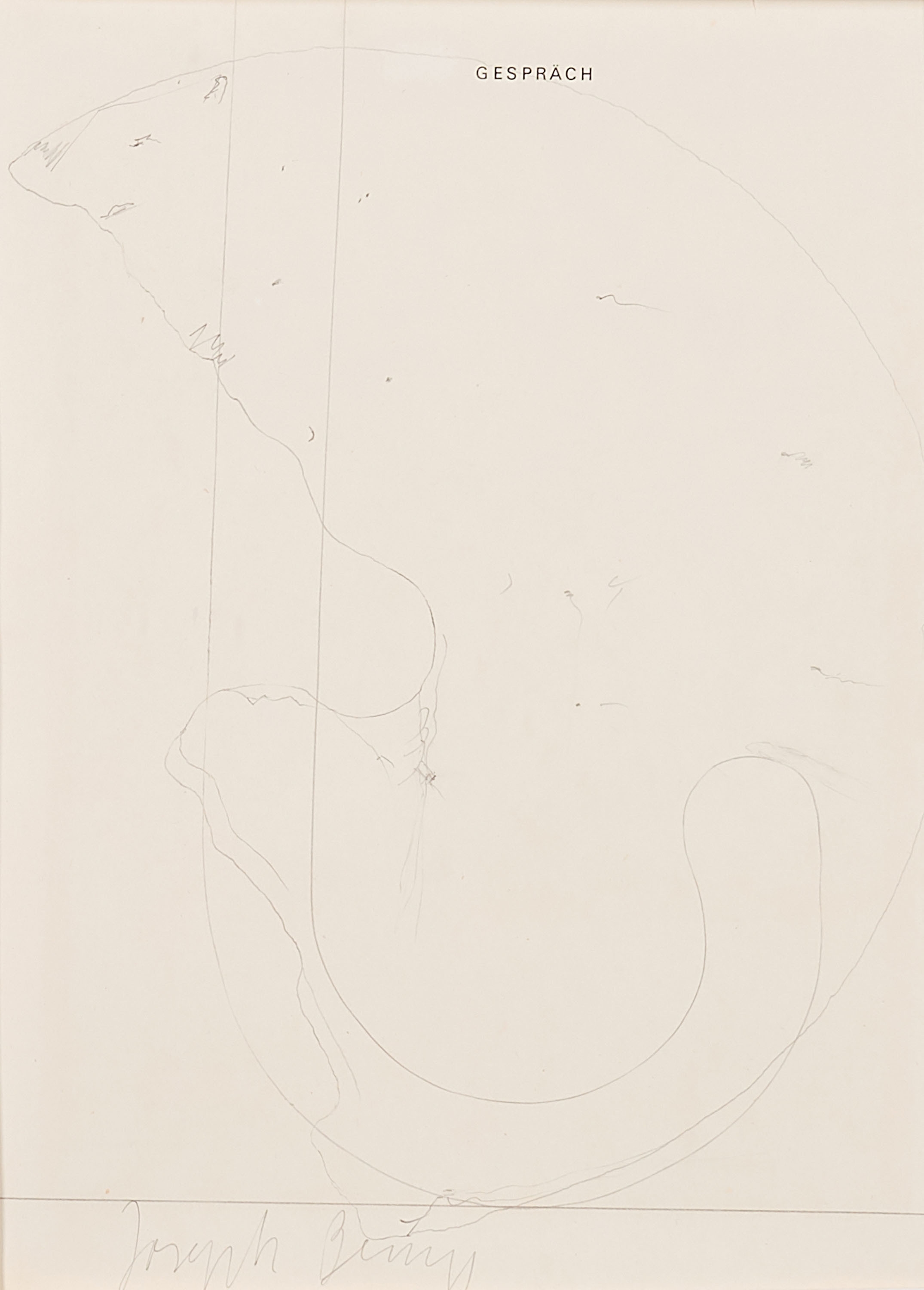 Artwork by Joseph Beuys, Gespräch., Made of Pencil on page 5 of the book "Joseph Beuys, Zeichnungen I 1947-59"