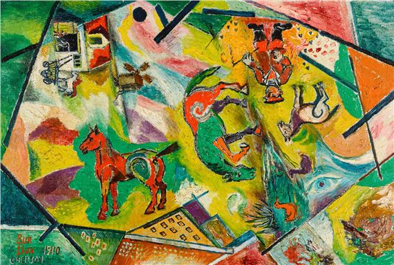 Farm Seen from the Air by David Burliuk, 1910