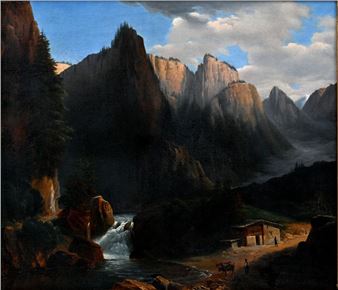 View on the mountain ranges of the Chartreuse near Grenoble in the French Alps - Alexandre Frédéric Charlot de Courcy