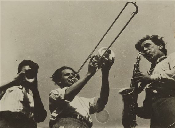 Members of the Bauhaus band by T. Lux Feininger, 1928