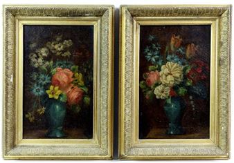 still-lifes of flowers in a vase - Jan Van Snep