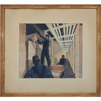 World War II Era Chilled Produce Storage, 1944 (a set of five works) - Henry Gilbert Foote