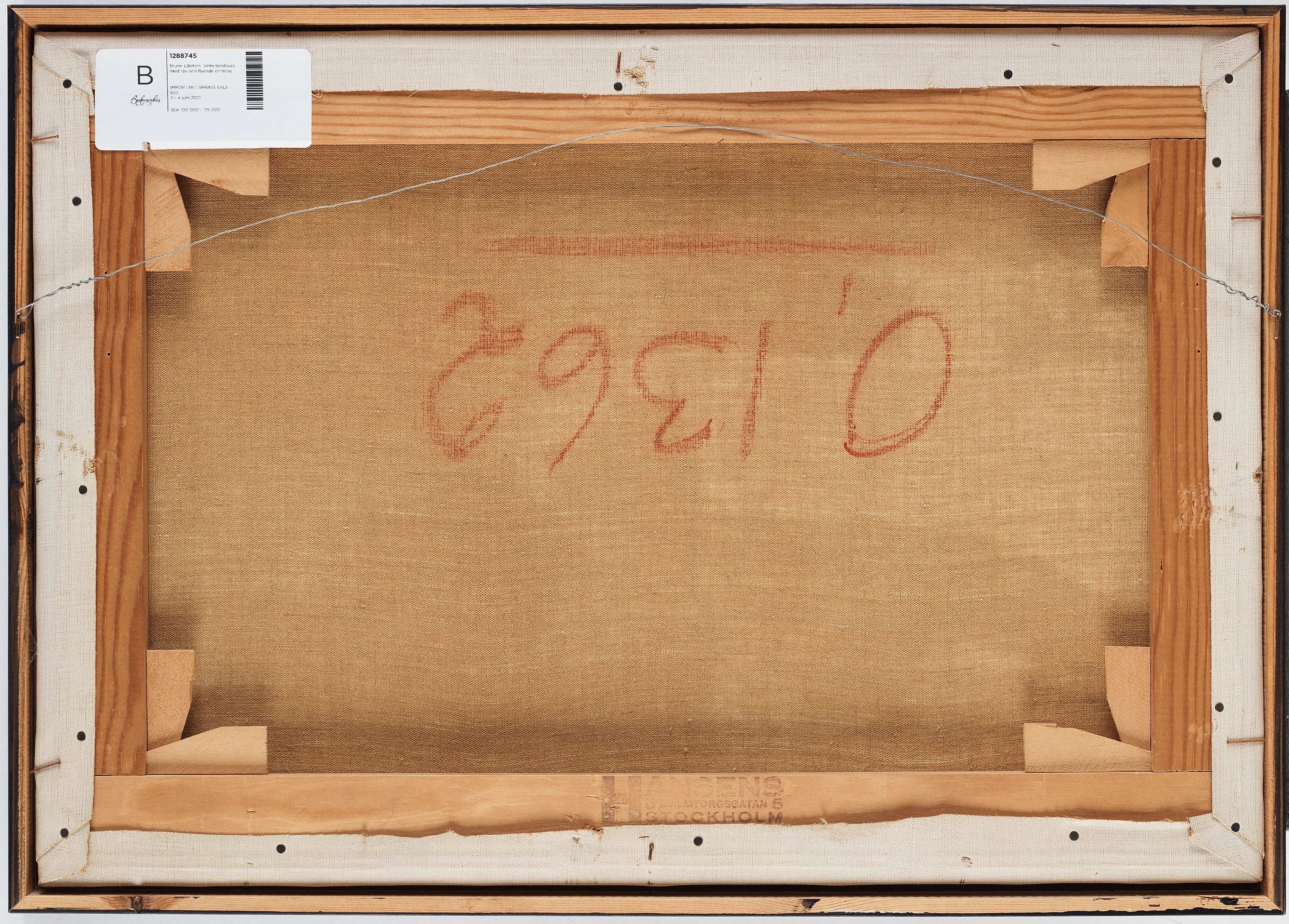 Artwork by Bruno Liljefors, Winter landscape with fox and fleeing black grouse, Made of Oil on canvas