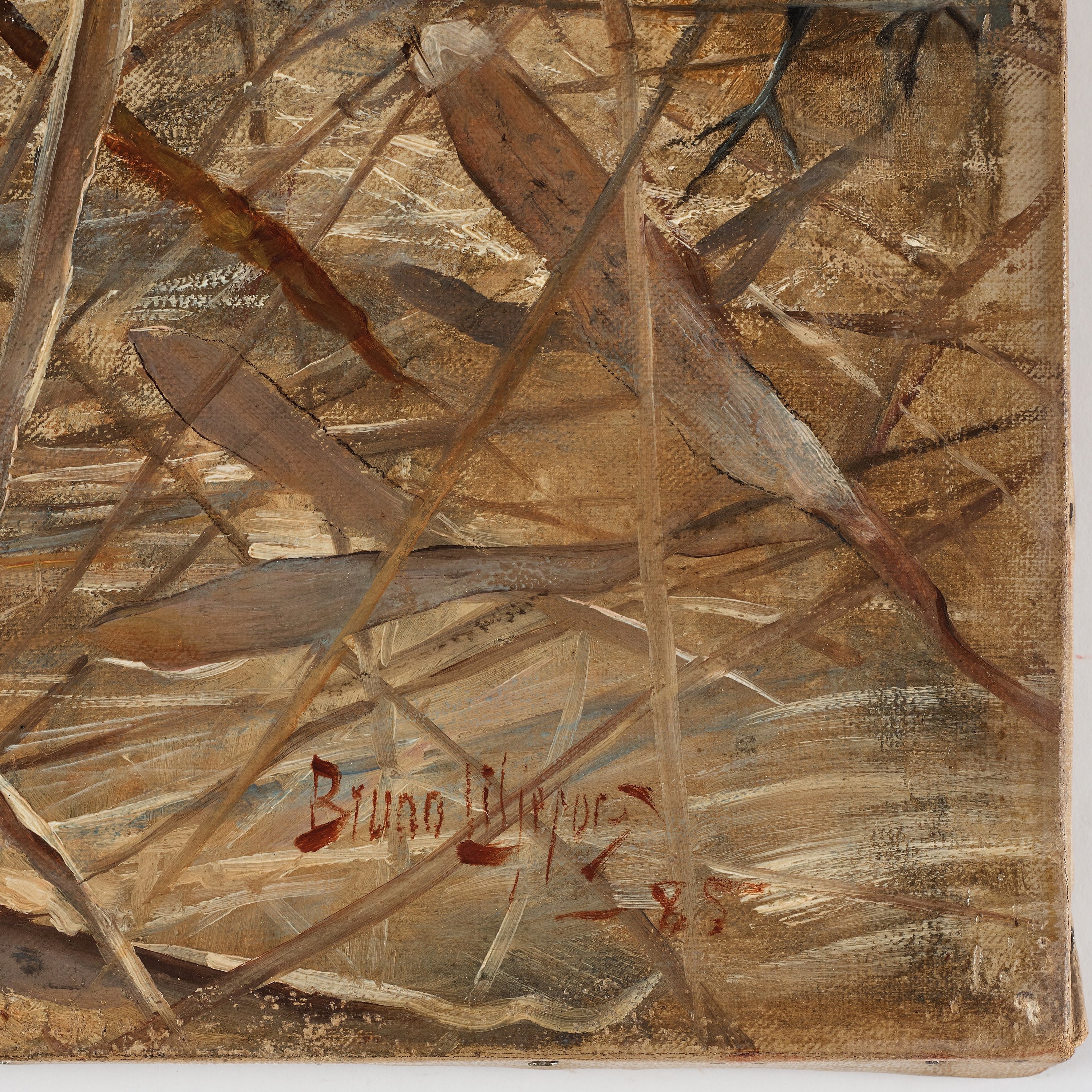 Artwork by Bruno Liljefors, "Räv och skator" (Fox and magpies), Made of Oil on canvas