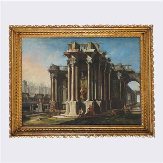 Capriccio architettonico con figure by Gennaro Greco