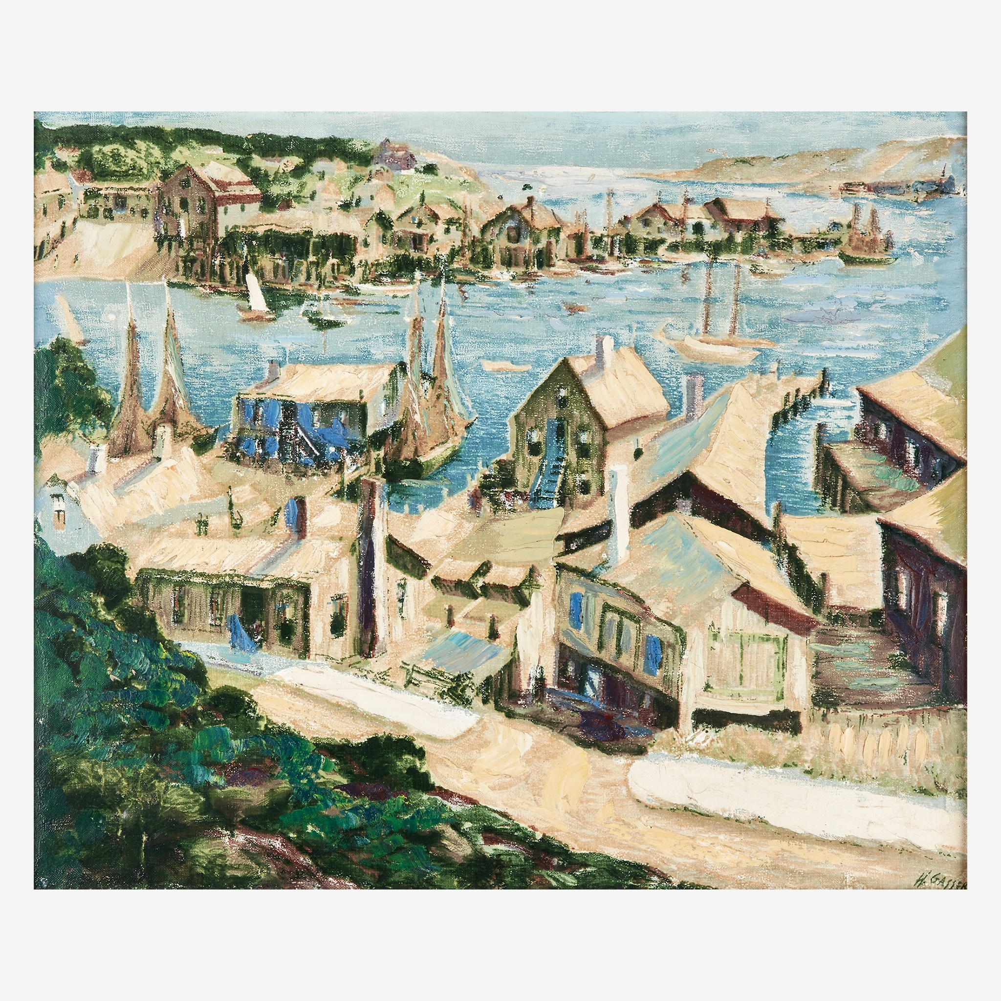 Artwork by Henry Martin Gasser, Gloucester Harbor, Made of oil on canvas