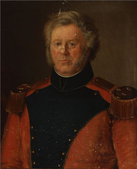 Portrait of a Danish general in uniform by Johan Frederik Møller, 1844
