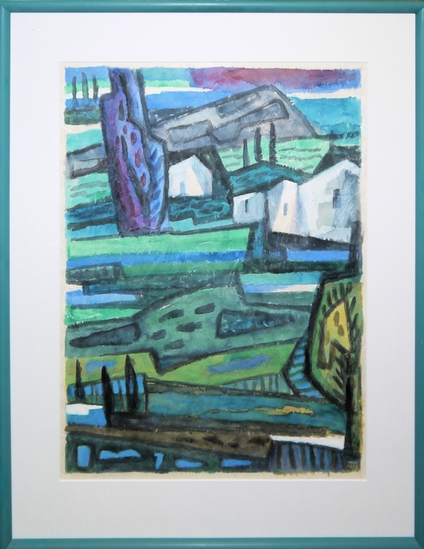 Artwork by Werner Persy, Landschaft, Made of watercolor / Japanese paper