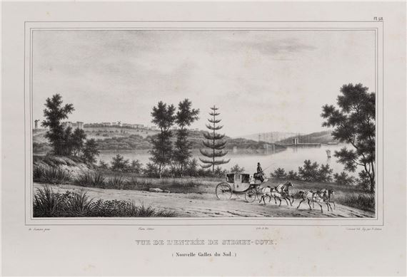 VUE DE L'ENTREE DE SYDNEY-COVE. (Nouvelle Galles du Sud) by Louis Auguste de Sainson, Victor Adam, 1833