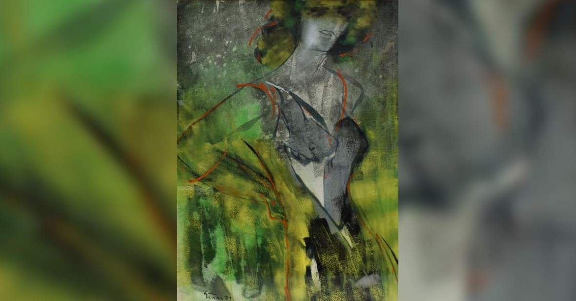 Artwork by Ger Maas, Young woman, Made of Mixed technique (Gouache and watercolor)