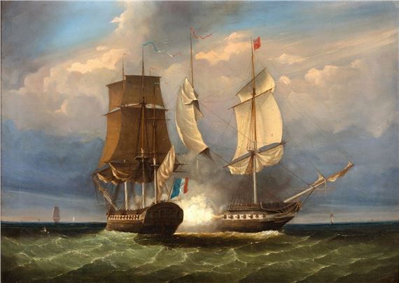 Engagement devant Sierra Leone le 7 février 1813 entre l'Aréthuse; l'AmaliaCombat de l'Ile Verte le 6 juillet 1801 entre le Muiron et l'Annibal - Y. Dutilleul