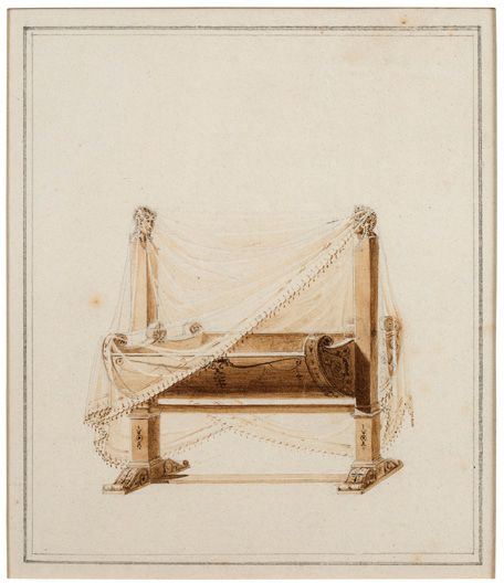 Projet de berceau pour un enfant destiné à la famille impériale by Charles Percier