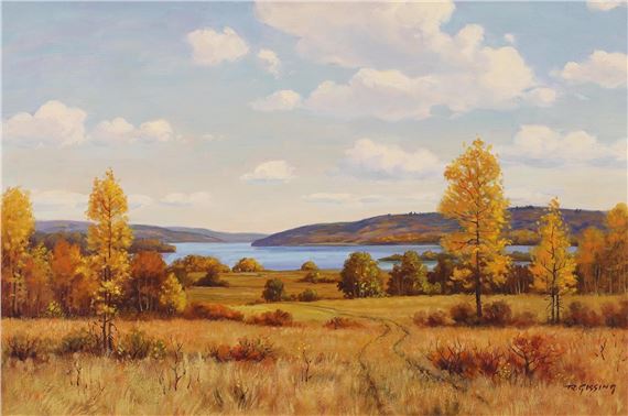 AUTUMN AT PINE LAKE by Roland Gissing, 1963
