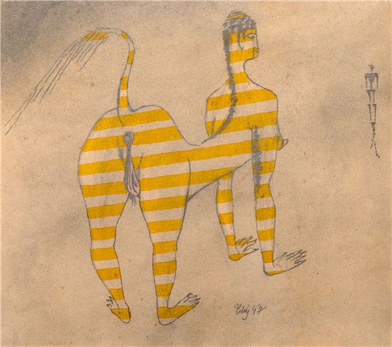 Erotická kresba by František Tichý, 1947