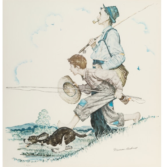Gramps and Me Go Fishing by Norman Rockwell, late 20th century