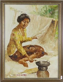 Study of a Woman Heating a Pot - A. Hasim