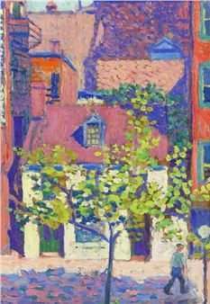 An impressionist street scene - Ethel Gurney Carpenter