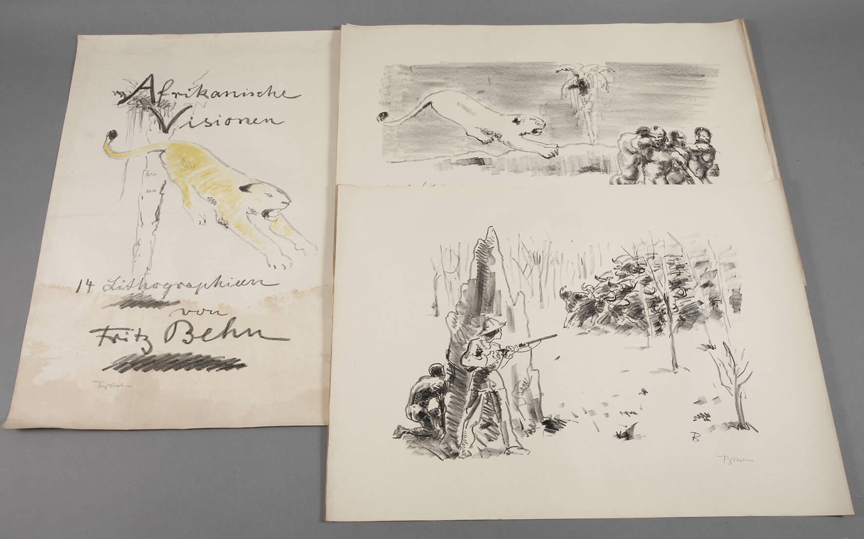 Artwork by Fritz Behn, Zyklus "Afrikanische Visionen", Made of Lithograph