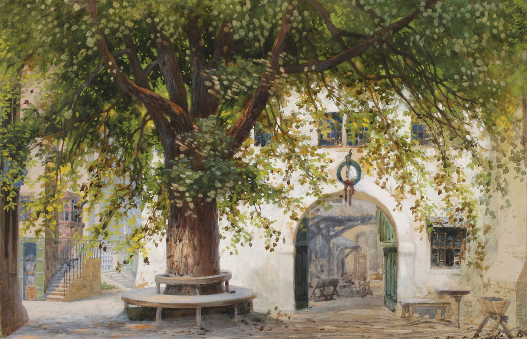 Artwork by Anton Brieschi, Altstadtwinkel, Made of Gouache