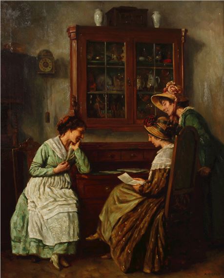 August Rieper | Der Liebesbrief (1920) | MutualArt