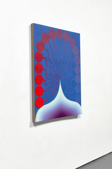 Artwork by Loie Hollowell, First Contact, Made of oil, acrylic, sawdust and high-density foam on linen mounted on panel