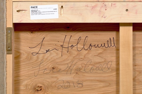 Artwork by Loie Hollowell, First Contact, Made of oil, acrylic, sawdust and high-density foam on linen mounted on panel